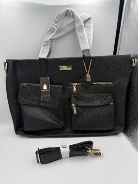 Tote & Carry Black Apollo Travel Tote Bag NWT
